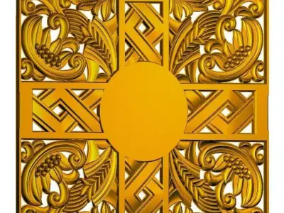 Decorative Square Cross Panel 3D print model