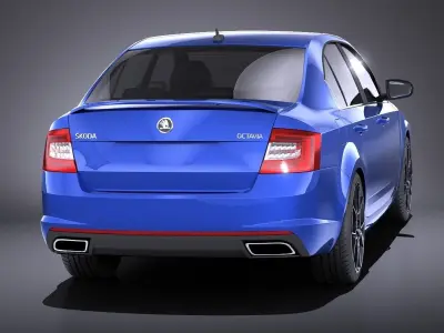 Skoda Octavia RS sedan 2015 VRAY 3D model