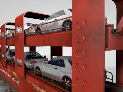 Rail Car Transporter 3D model