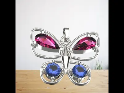 butterfly pendant  3D print model