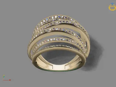 STL 3DM Print Ready Women Diamond Ring Lightweight Printable  3D print model 15