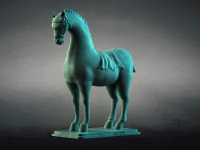 Carving Horse And Marble Stone Horse   3D model
