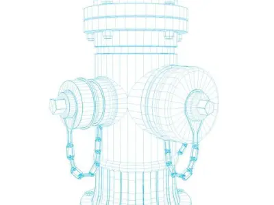 Fire hydrant realistic 2K textures Low-poly 3D model