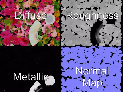 Colorful Gerbera Bouquet model pack Low-poly 3D model