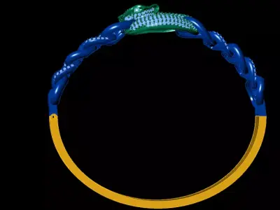 panther Inspired Jewelry 3D Bracelets  4 Models 3D print model