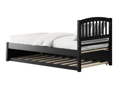 Twin Size Platform Bed Wood Bed 3D model
