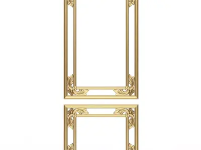 Boiserie Carved Decoration Panel 017 Low-poly 3D model