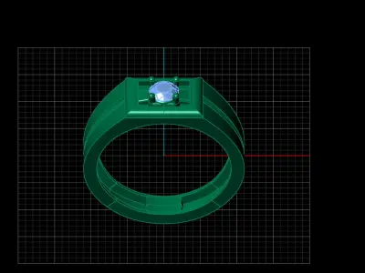 Print Ready STL 3DM  Gents Rings Diamond Men Ring  3D print model 144
