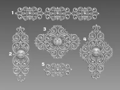 Decors for furniture 3D model