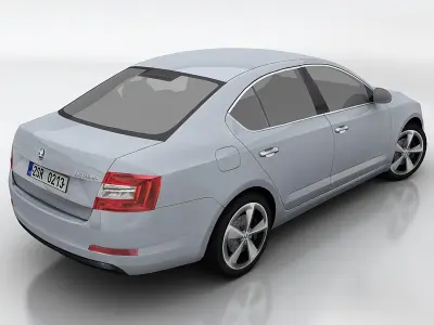 Skoda Octavia 3 liftback Low-poly 3D model
