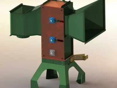 wood cutting and shredding machine 3D model