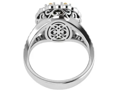 Emerald Halo Split Shank Ring 4663 3D print model