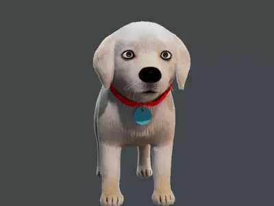 Cartoon Dog NoRig Low-poly 3D model