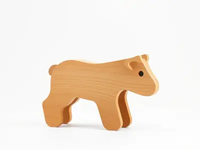 Wooden Toy Animal Model Pack Low-poly 3D model