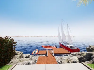 Villa Exterior Landscaping 3D model