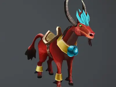 Hand-Painted Horse Mount Character 3D model