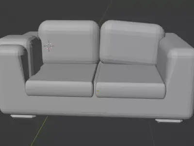 Basic couch sofa with throw Free 3D model