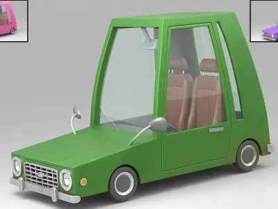 Cartoon car Low-poly 3D model