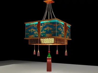 Chinese palace lantern 3D model 12