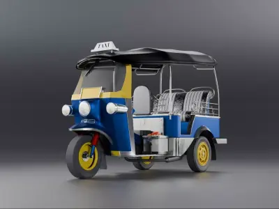 Tuk Tuk Car Low-poly 3D model