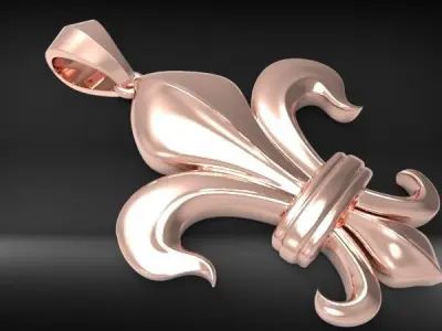  fleur de lis Necklace Pendant Charm Jewelry 3D print model