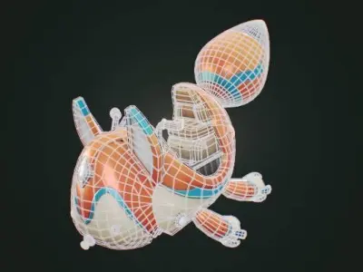 Stylish flying car Low-poly 3D model