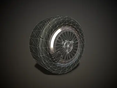 WHEEL AND TIRE 5 3D model Low-poly 3D model