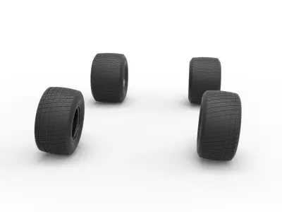 Wheel set of New Zealand Super Saloon race car Scale 1 to 25 3D print model