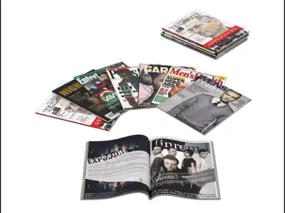 Magazine set of blank notebooks 3D model