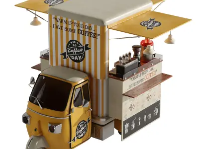 Coffee Truck set 4 3D model