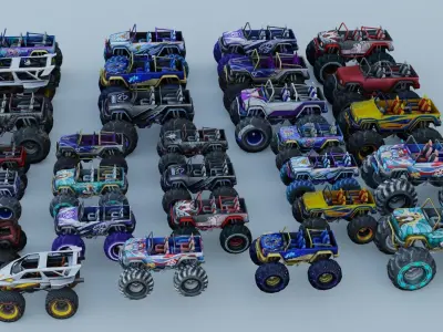 Vehicle car monster-truck 30x 3D model