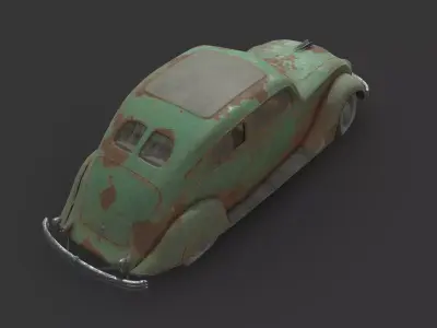 Abandoned Car - Chrysler Imperial Airflow Low-poly 3D model