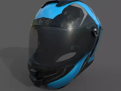 Helmet gas mask scifi military combat racer Low-poly 3D model
