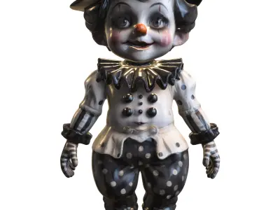 Vintage Pierrot Clown 3D model