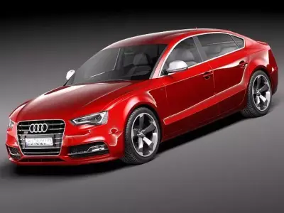 Red Audi S5 Sportback 2012 3D model