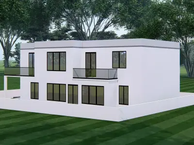 Modern House 3D Model Stylish Contemporary Luxury Home Exterior 3D model
