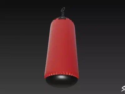 Red Heavy Bag Low-poly 3D model