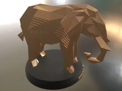 Parametric Elephant Low-poly 3D model