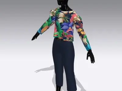 Woman Cloth Dress Low-poly 3D model 9