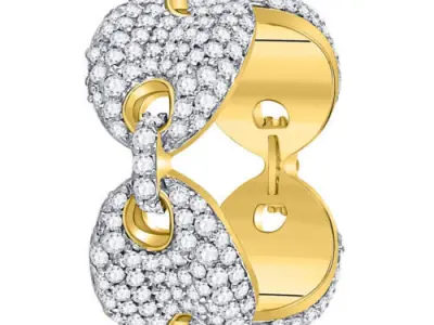 Fashion Link Ring Diamonds 3D print model