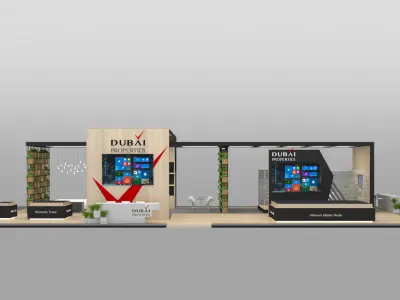 Exhibition Stand - 23m x 13m 3D model