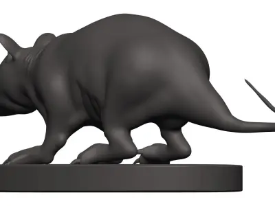Opossum armadillo figurine 3D model