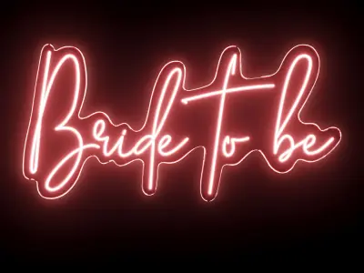 Bride To Be Neon Sign 3D model