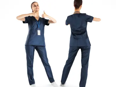 Medical nurse 39 Low-poly 3D model