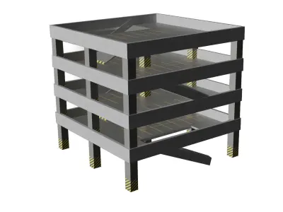 Parking Lot model Low-poly 3D model