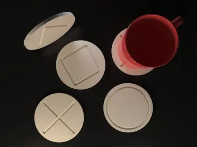 Playstation Button coasters 3D print model