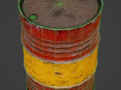 Oil barrel Low-poly 3D model