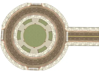 Bypass Road  Game-Ready Environment Asset Low-poly 3D model