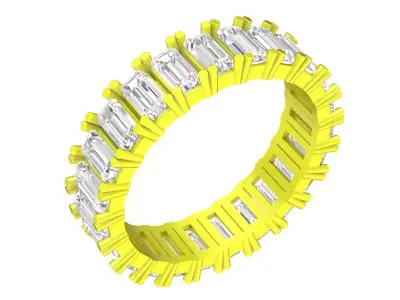 Luxury Baguette Cut Eternity Ring 3D Model for Fine Jewelry 4311 3D print model