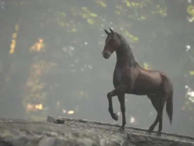 Horse Rigged Animated and Textured Low-poly 3D model